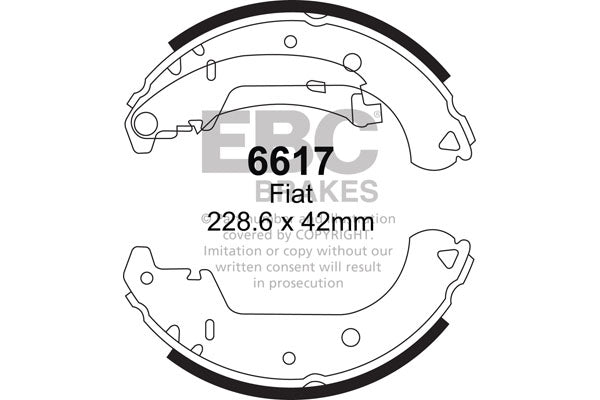 EBC Brake Shoe Replacement Set 6617 for Classic & Vintage Drum Brakes