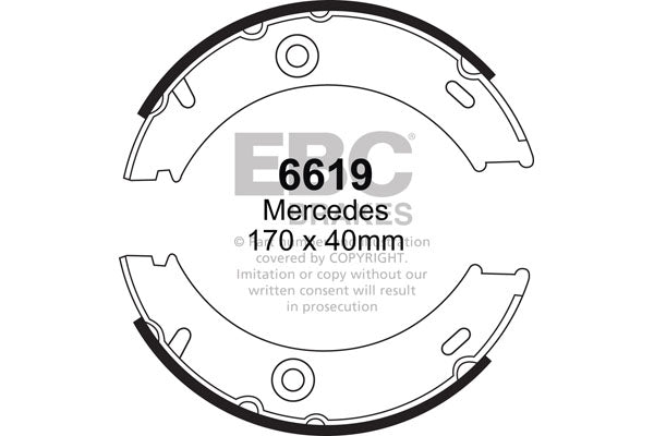 EBC Brake Shoe Replacement Set 6619 for Classic & Vintage Drum Brakes