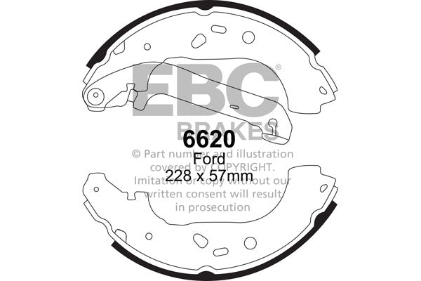 EBC Brake Shoe Replacement Set 6620 - Best Aftermarket Drum Brake Shoes for UK Fitment