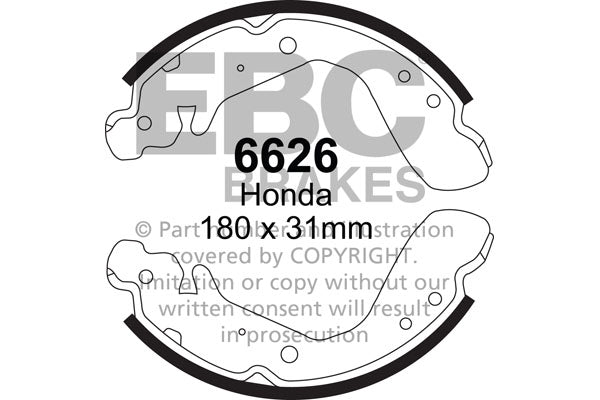 EBC 6626 Brake Shoe Set for E30, E36, E46, MK2 Golf, MK3 Golf, Sierra Cosworth