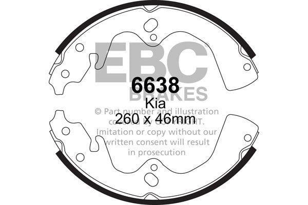 EBC Brake Shoe Replacement Set 6638 for Classic & Performance Vehicles
