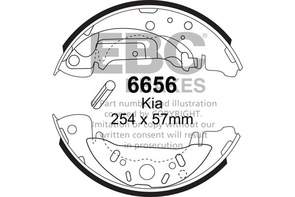 EBC Brake Shoe Replacement Set 6656 - Best Aftermarket Drum Brake Shoes UK