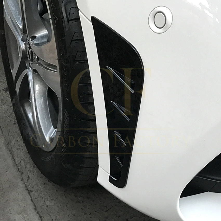 W205 C Class 19-21 AMG-line front bumper trims, gloss black