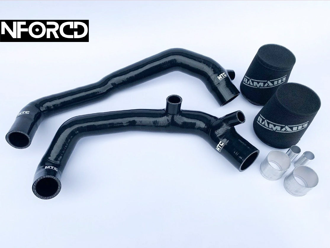 BMW N54 E90 E92 E93 E82 E88 catless downpipes + 5" FMIC + high-flow inlets kit