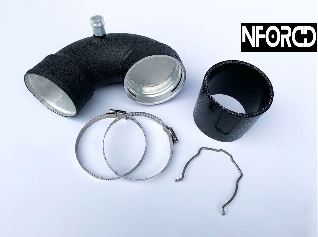 BMW N55 F20 F22 F30 F32 F87 charge pipe kit - MTC Motorsport, 6061 aluminium, black anodised, meth ports
