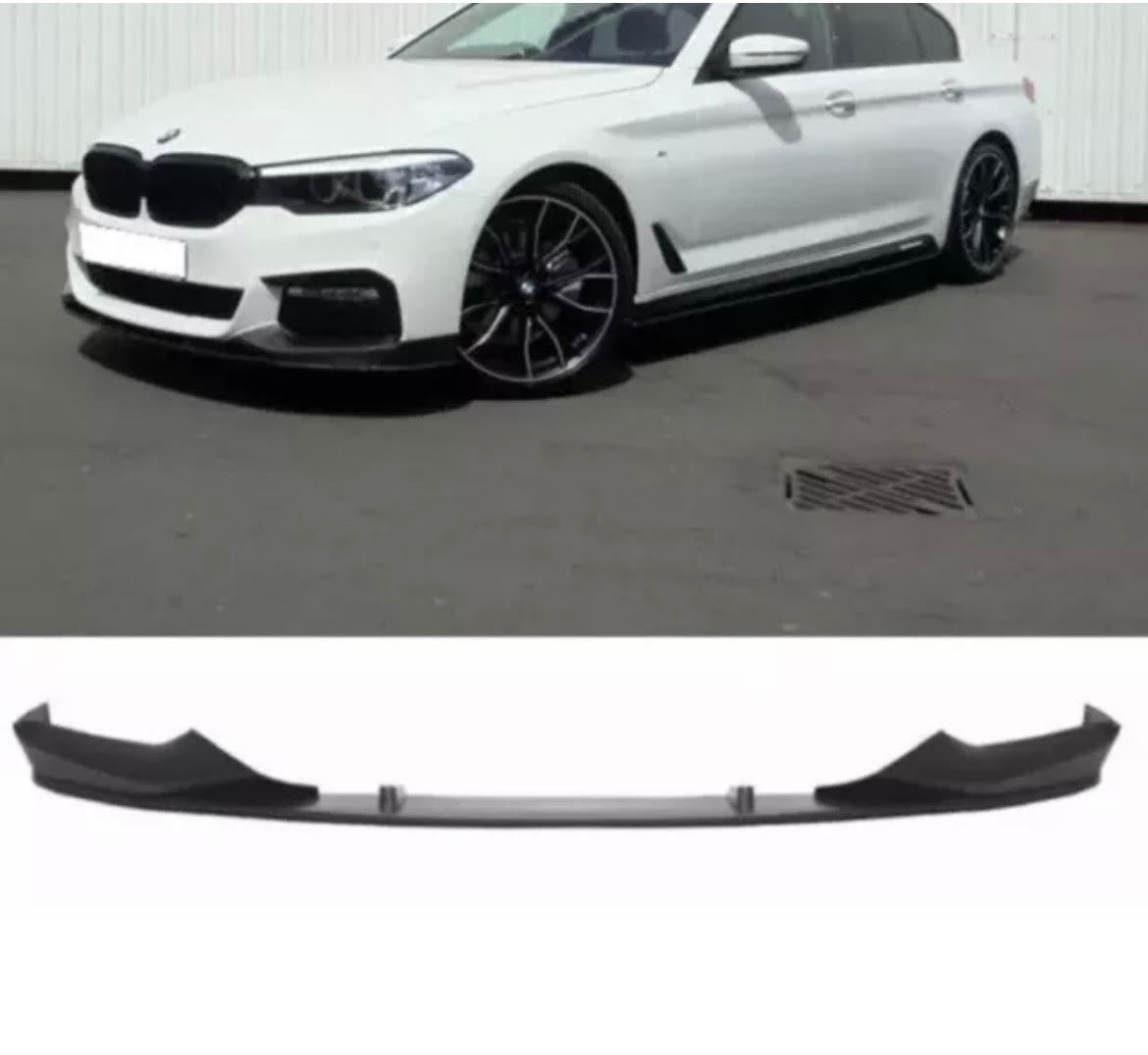 BMW G30 M Sport front splitter, ABS plastic, gloss black or carbon look