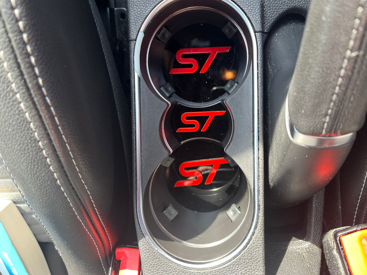 MK2 Ford Puma cup holder inserts - clear or black base, Puma/ST-Line/ST logo