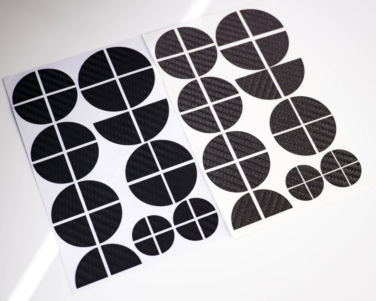 BMW Badge Emblem Overlay Kit - Black Carbon & Dark Grey Vinyl Wrap