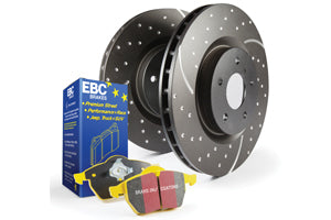 F30 F32 F34 F36 Brembo Front Brake Kit - EBC Yellowstuff DP42130R + GD2069R 370mm Slotted Dimpled Discs PD13KF829