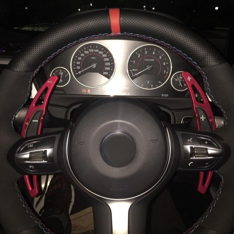 BMW E90 F30 G20 G30 X3 X5 X7 Paddle Shifter Extensions - Metal Overlay Pair
