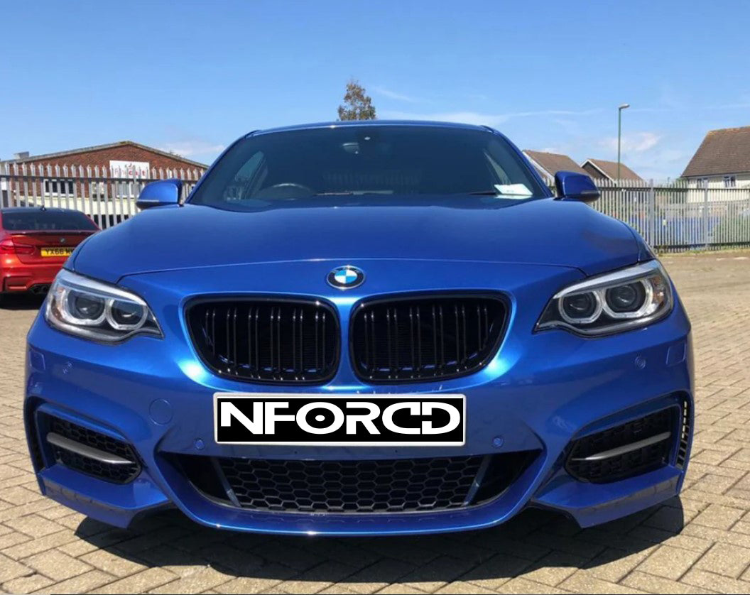 BMW F22 F23 F87 Gloss Black Double Slat Kidney Grilles