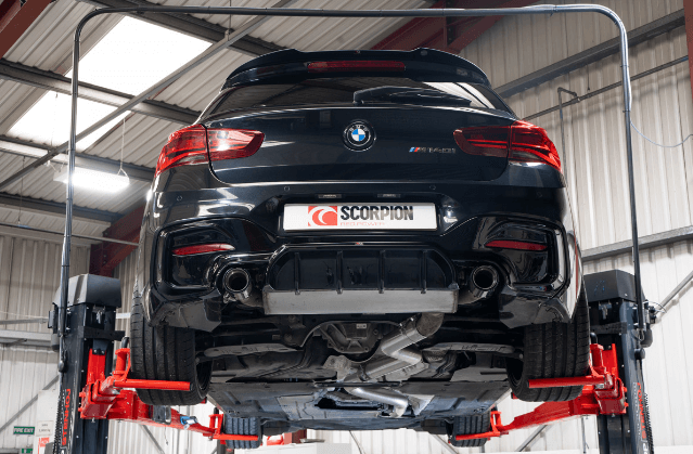 BMW M140i F20/F21 & M240i F22 resonator and GPF delete centre section, Scorpion Red Power