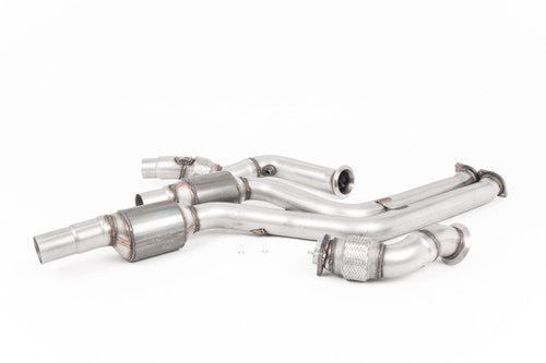 BMW M2 Competition F87 S55 downpipes, Milltek large bore with 2x200 CPSI sports cats