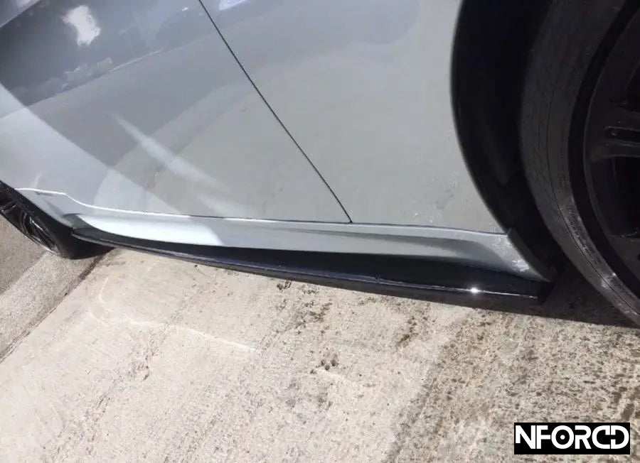 F80 F82 BMW M3 M4 Front Splitter & Side Skirts Kit - KSB Gloss Black ABS, Part No KSB-FS-ABS