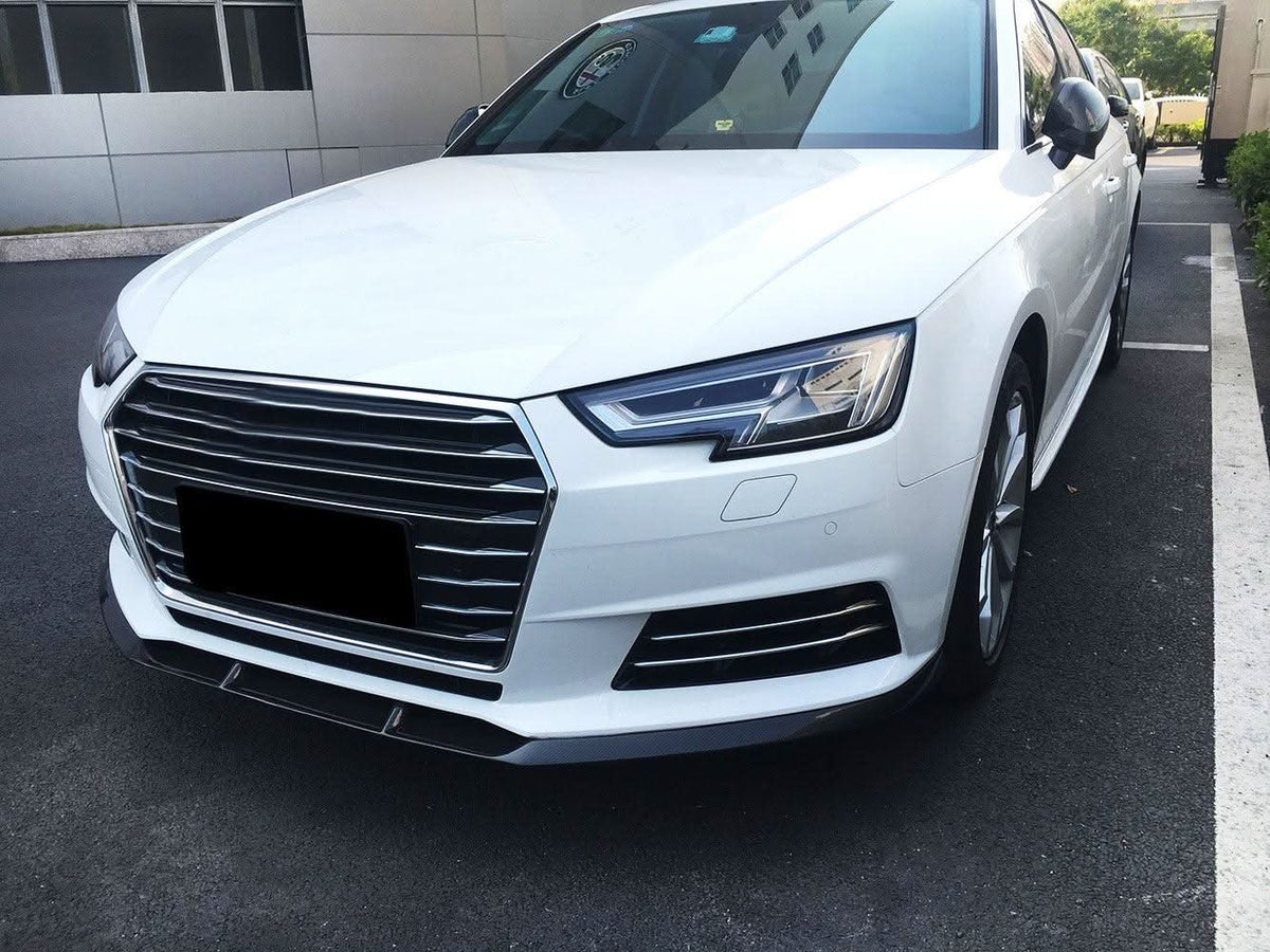 Audi A4 B9 non S Line 15-19 V style carbon fibre front splitter