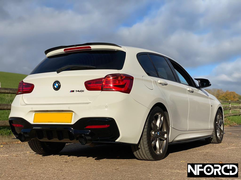 F20 M140i M135i LCI rear diffuser, gloss black ABS