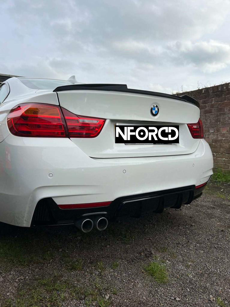 BMW F32 4 Series Rear Diffuser - Gloss Black M Sport - Single or Dual Exit