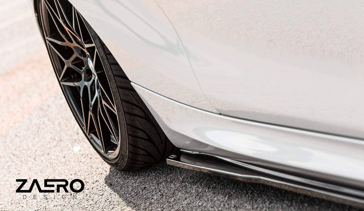 BMW F20 F21 F22 F23 Side Skirt Extensions - ZAERO EVO-1 Gloss Black ABS