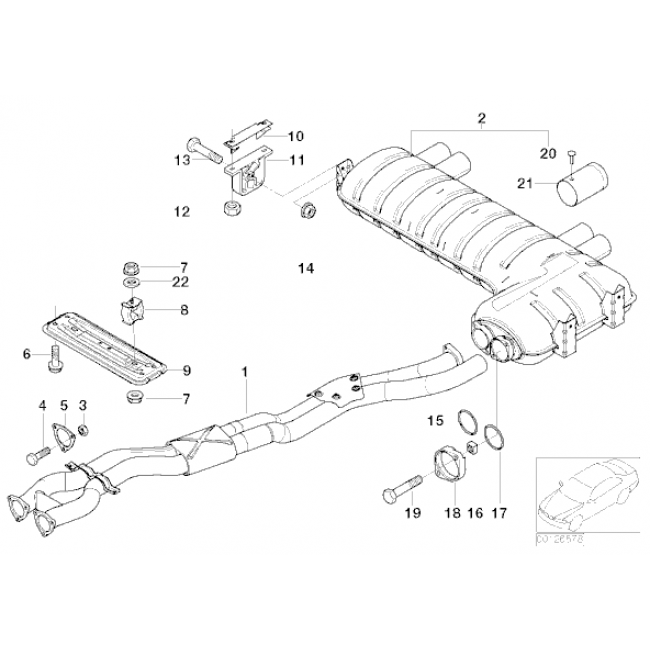 BMW M3 E46 S54 rear exhaust upgrade, BM22