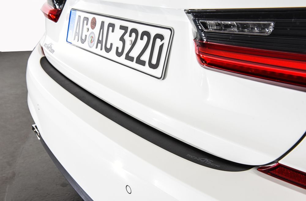 BMW G20 G21 Rear Bumper Protector - AC Schnitzer Boot Sill Guard, Matte Black Vinyl, PN 5112320120