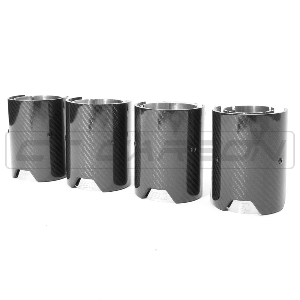 BMW F80 F82 F83 F87 F10 Carbon Fibre Exhaust Tips - Chrome x4