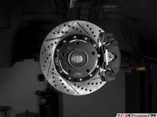 BMW E46 300x22mm Front Brake Rotors - ECS Tuning 2-Piece Drilled & Slotted