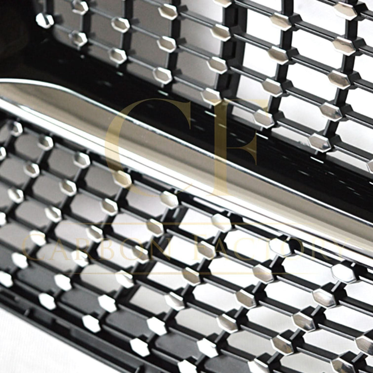 W205 C-Class Diamond Front Grille - Gloss Black, Direct Fit