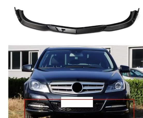W204 C Class 08-14 front splitter, gloss black