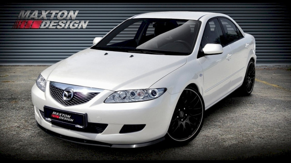 Mazda 6 MK1 Preface (2002-2005) front splitter, Maxton Design gloss black ABS