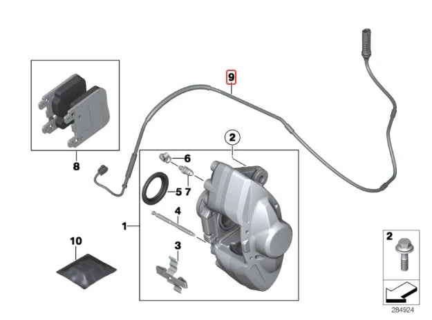 F20 F21 F30 F31 F32 F33 F80 F82 F87 BMW Rear Brake Pad Wear Sensor 34356792289