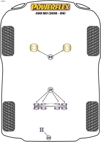 G80 M3 (2020+) rear diff mount bush Powerflex PFR5-4026