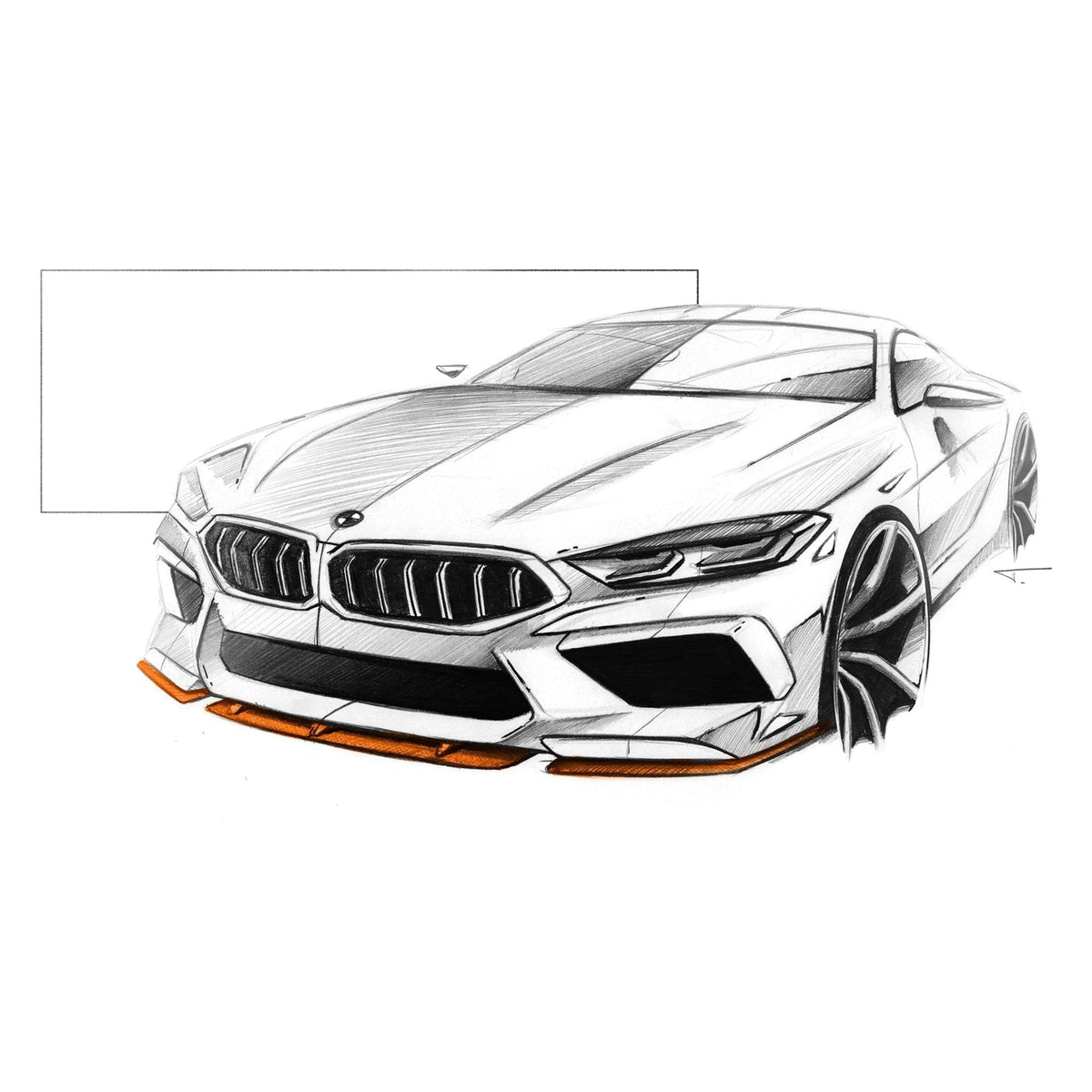 BMW M8 F91 F92 F93 front lip splitter, Sterckenn pre-preg carbon, 3-piece