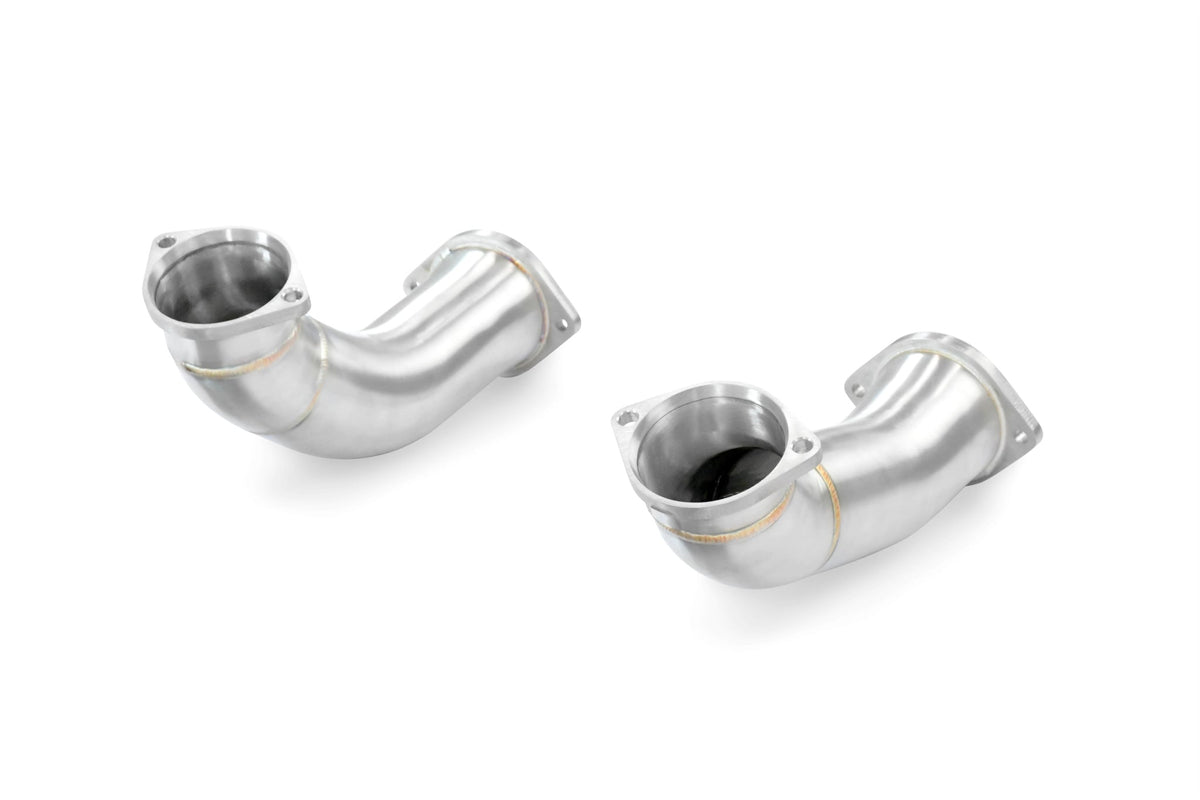BMW G90 M5 S68 downpipes, Supersprint secondary cat delete