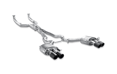 F12 F13 M6 Akrapovič Evolution Line Titanium Cat-Back Exhaust - VALVED X-PIPE, CARBON TAILPIPES, PART NO AKR-EXH-F12-TI