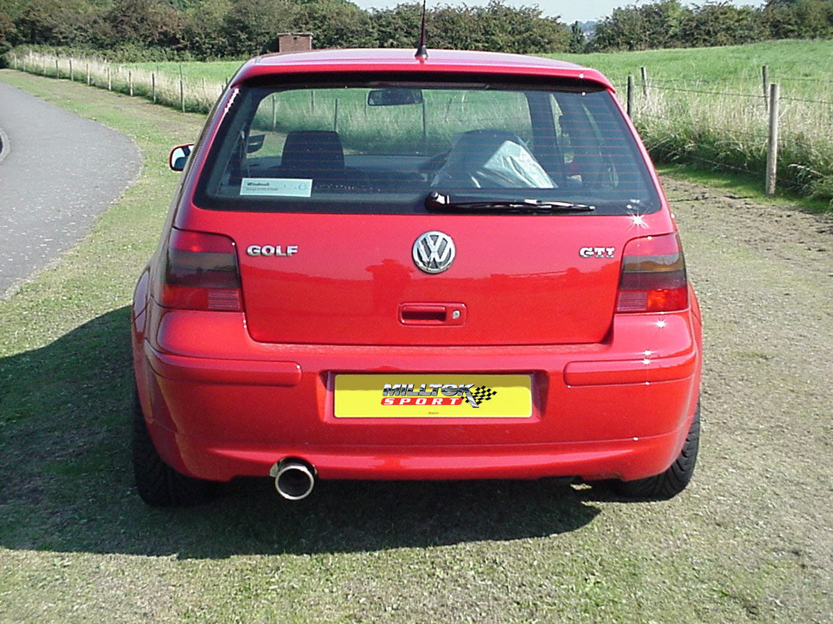VW Golf MK4 337 cat back exhaust, Milltek Sport, single 100mm tip
