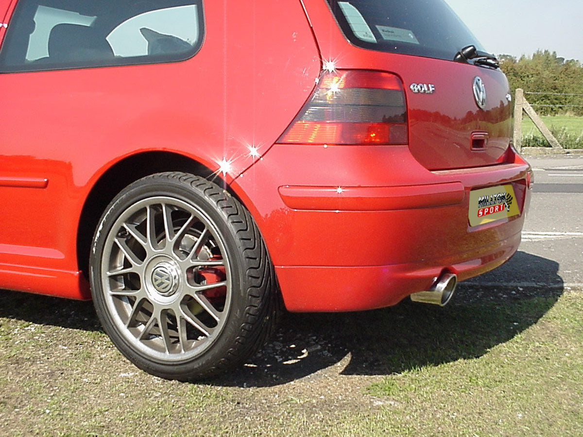 VW Golf MK4 337 cat back exhaust, Milltek Sport, single 100mm tip