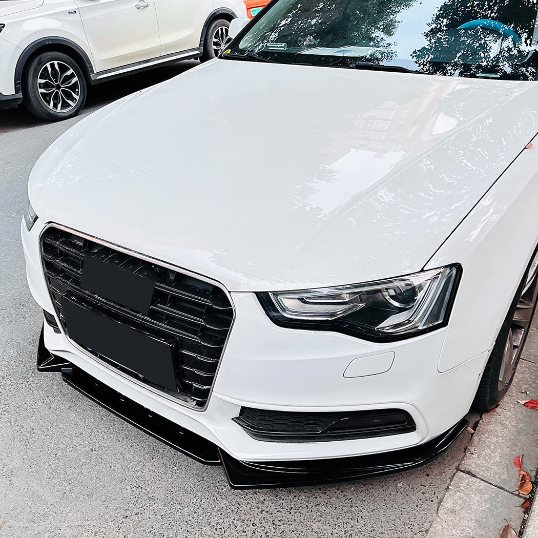 Audi B8.5 S5 A5 S Line 11-16 V Style Gloss Black Front Splitter
