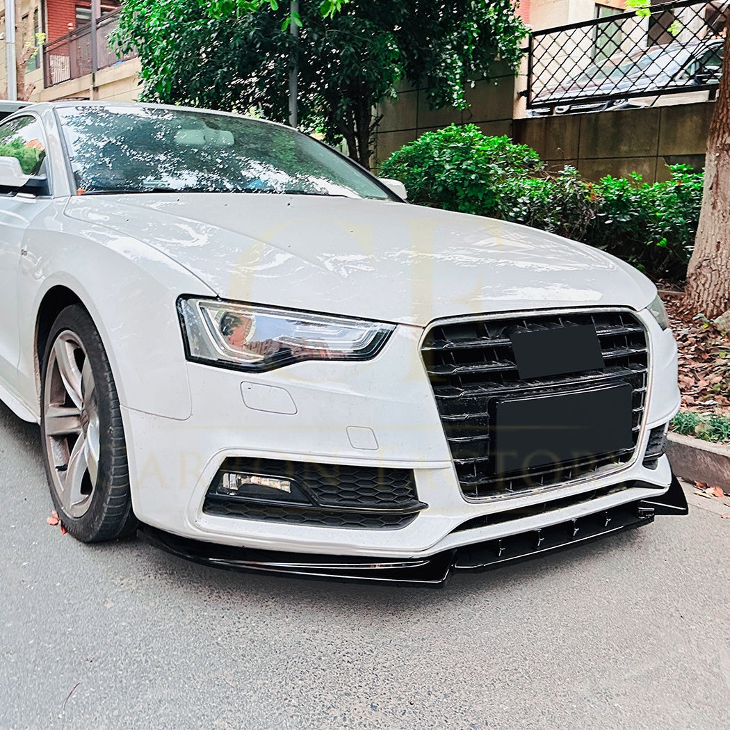 Audi B8.5 S5 A5 S Line 11-16 V Style Gloss Black Front Splitter