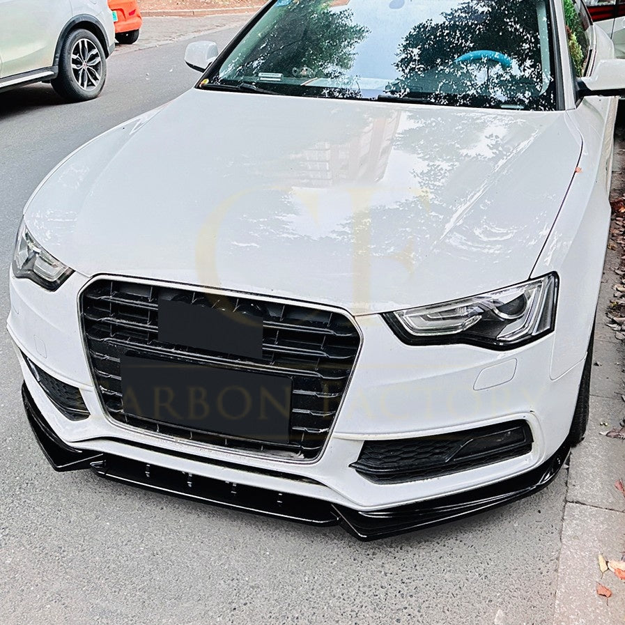 Audi B8.5 S5 A5 S Line 11-16 V Style Gloss Black Front Splitter