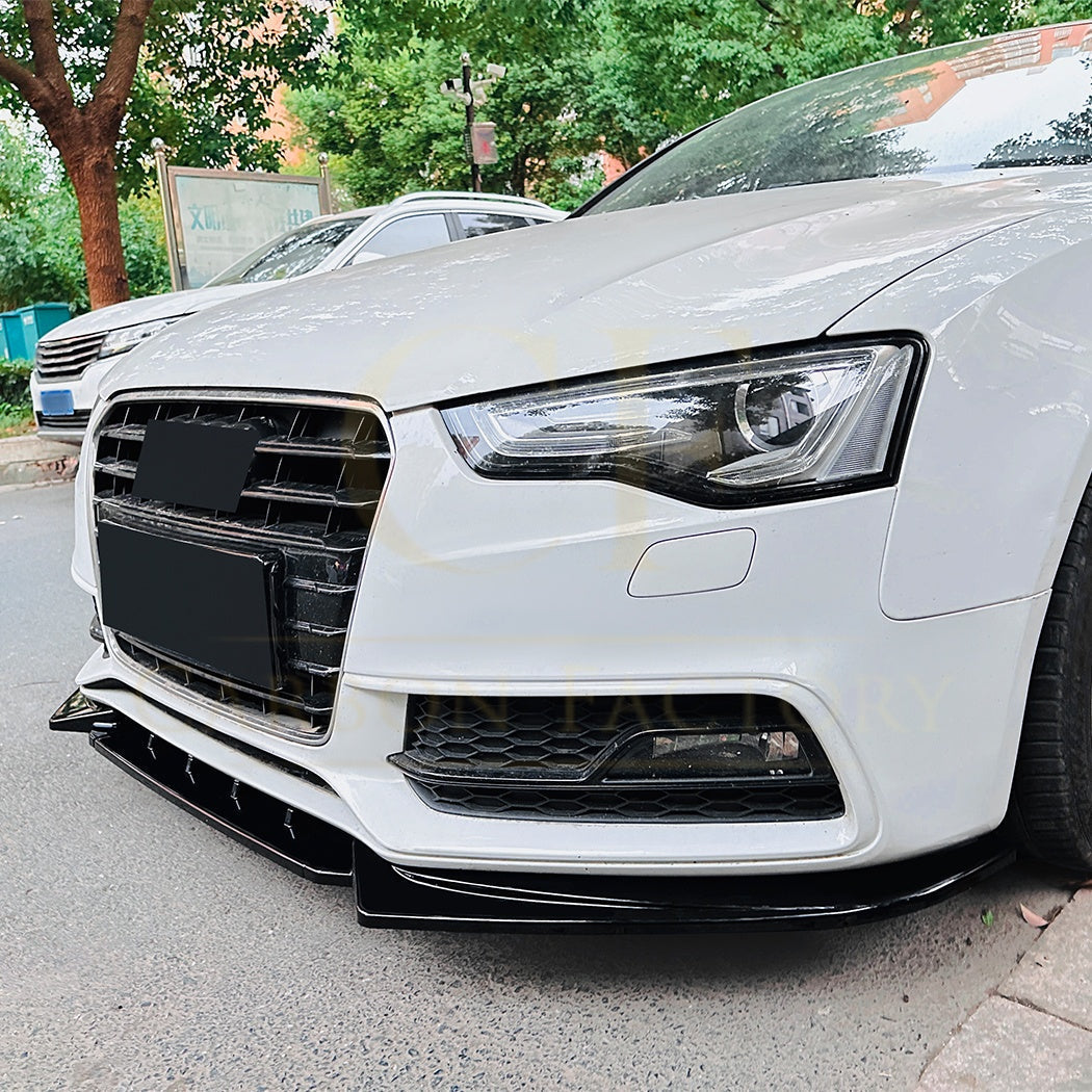 Audi B8.5 S5 A5 S Line 11-16 V Style Gloss Black Front Splitter