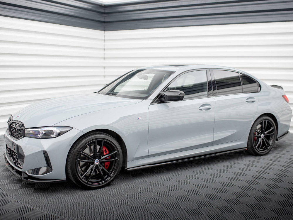 BMW G20 G21 Facelift M340i side skirts diffusers, Maxton Design gloss black