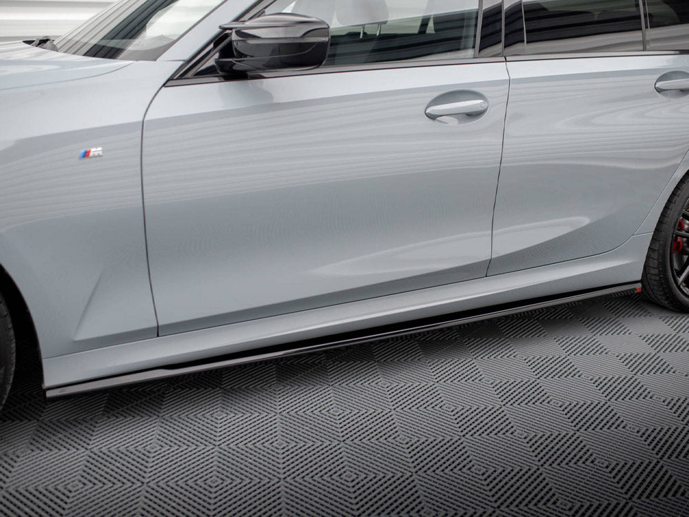BMW G20 G21 Facelift M340i side skirts diffusers, Maxton Design gloss black