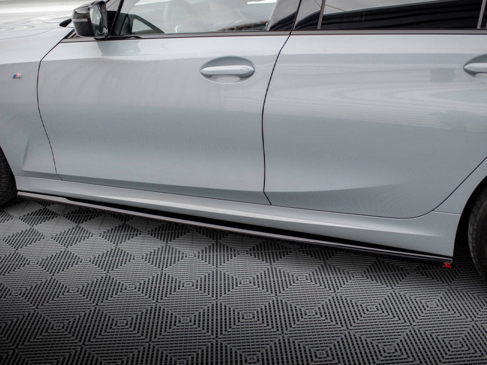BMW G20 G21 Facelift M340i side skirts diffusers, Maxton Design gloss black