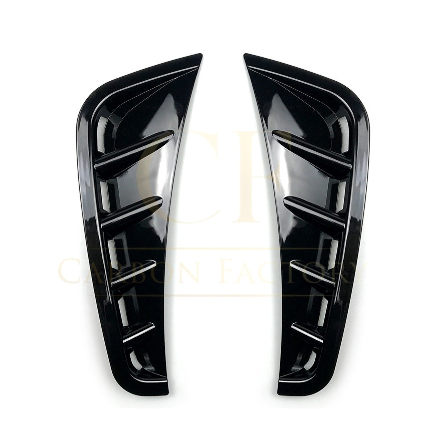 W205 C Class 19-21 AMG-line front bumper trims, gloss black