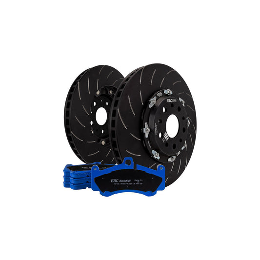 F80 F82 F87 BMW M2 M3 M4 Front Brake Kit EBC P2DK014B - 380mm Floating Grooved Discs + Bluestuff NDX Pads