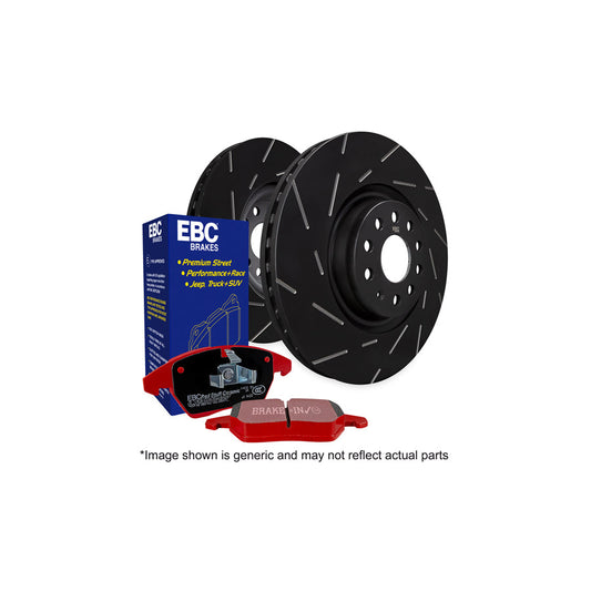 BMW E90 E91 E92 E93 front brake kit - EBC PD07KF053, 348mm slotted discs, Redstuff pads