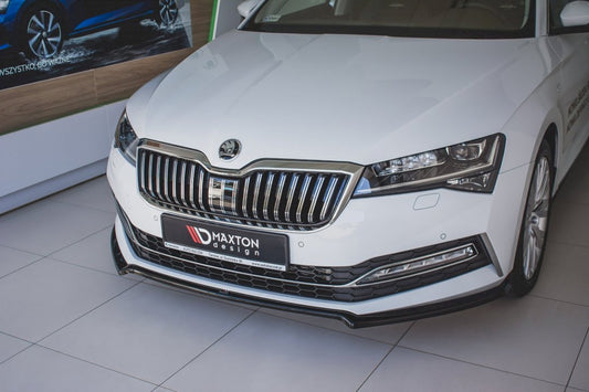 Skoda Superb MK3 FL (2019-) front splitter V.1, Maxton Design ABS
