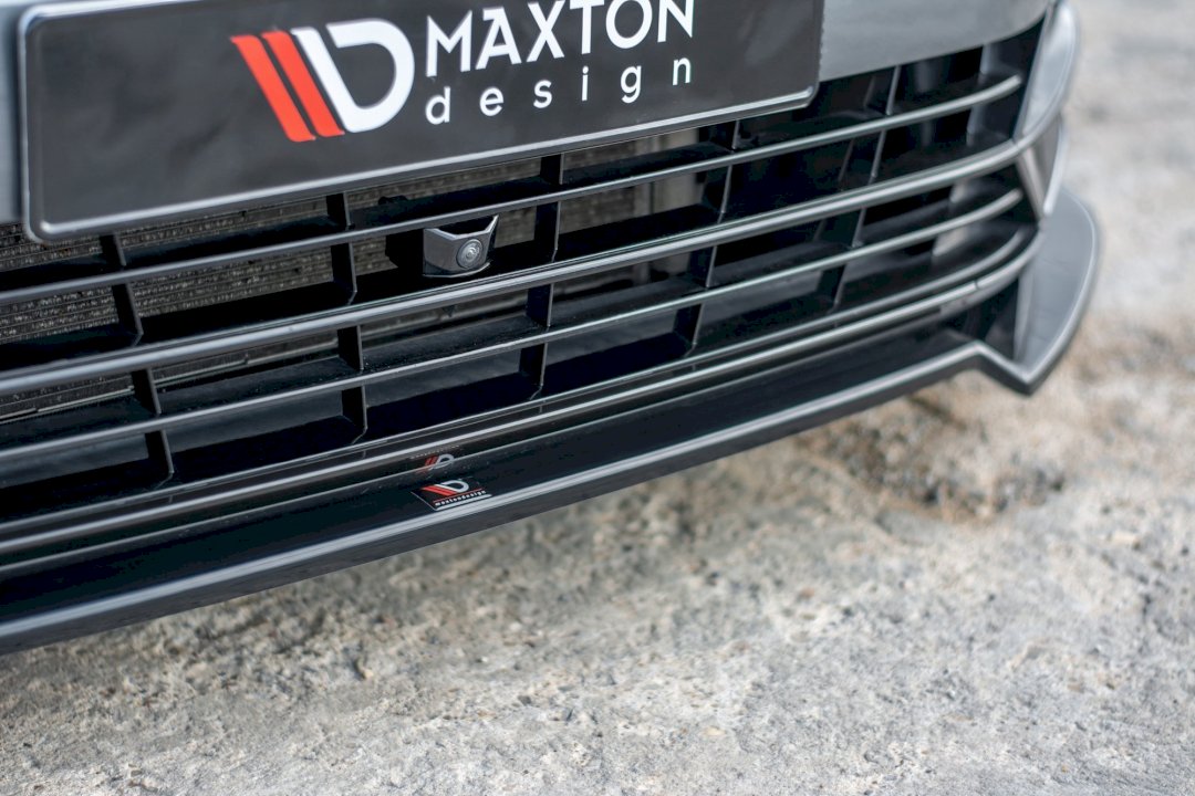 VW Passat B8 R-Line Front Splitter V.2 - Maxton Design Gloss Black