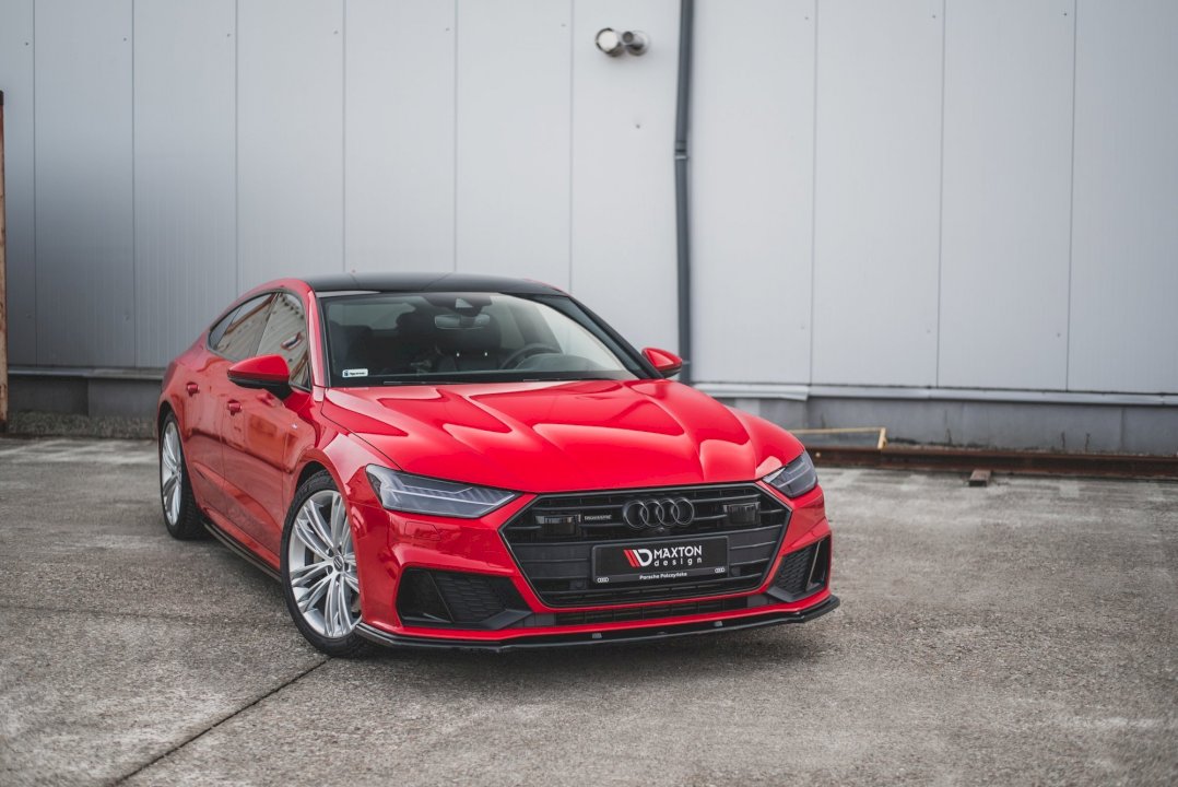 Audi A7 C8 & S7 C8 Front Splitter V.2 - Maxton Design Gloss Black