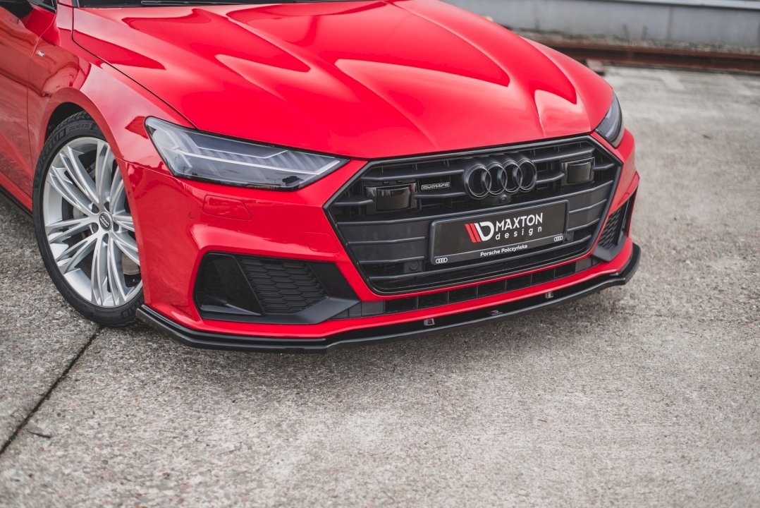 Audi A7 C8 & S7 C8 Front Splitter V.2 - Maxton Design Gloss Black